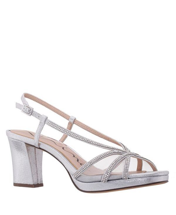 ニナ レディース シューズ サンダル Nina Womens Bonney Rhinestone Square Toe Dress Sandals Silver シルバー