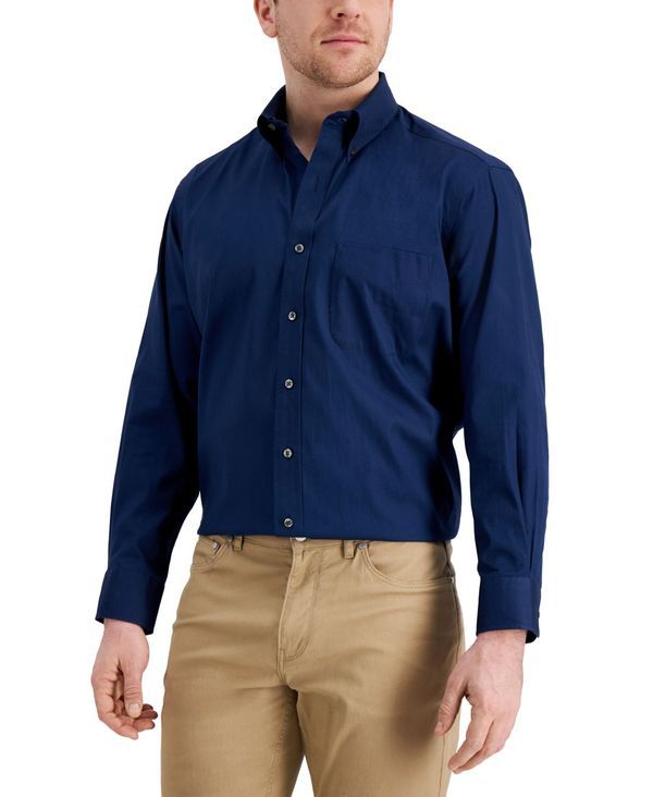 クラブルーム メンズ トップス シャツ レギュラーフィット Club Room Mens Regular Fit Pinpoint Dress Shirt Deep Ocean