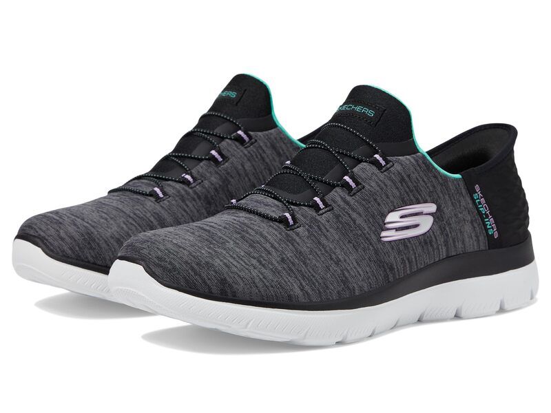 スケッチャーズ レディース シューズ スニーカー SKECHERSummits Hands Free SlipIns Black Turquois ブラック