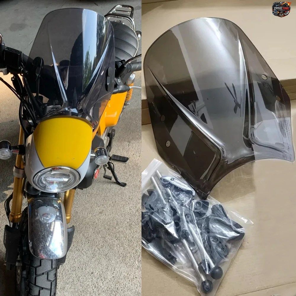 ホンダ モンキー 125 用ウインドスクリーン ウインドシールド バイクアクセサリー 調節可能スクリーン ウインドディフレクター 2018 - 23