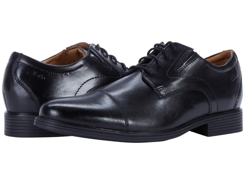 クラークス メンズ シューズ オックスフォード キャップ Clarks Whiddon Cap Black Leather ブラック