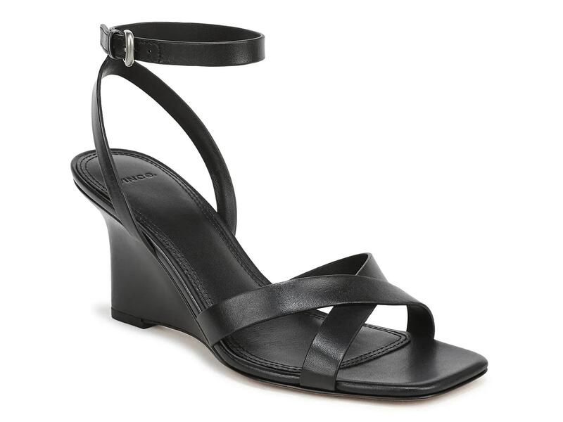 ヴィンス レディース シューズ サンダル VinceParma Wedge Sandal Womens Black Leather ブラック