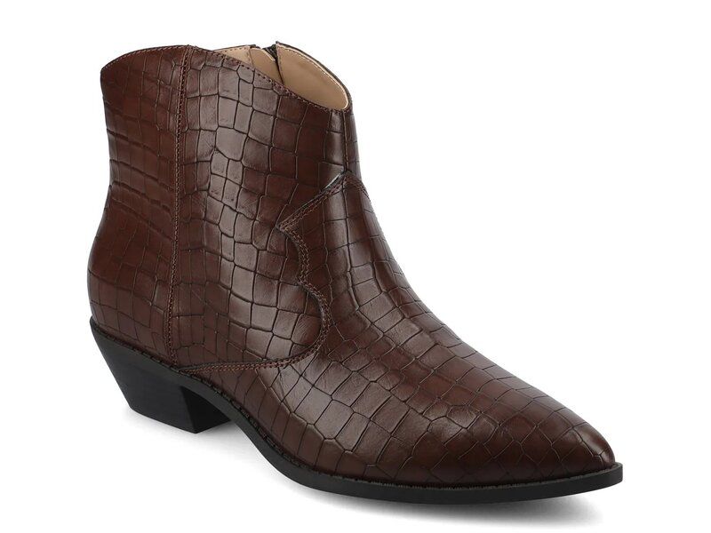 ジャーニー レディース シューズ ブーツ・レインブーツ Journee Taliah Bootie Dark Brown Croc Print ブラウン