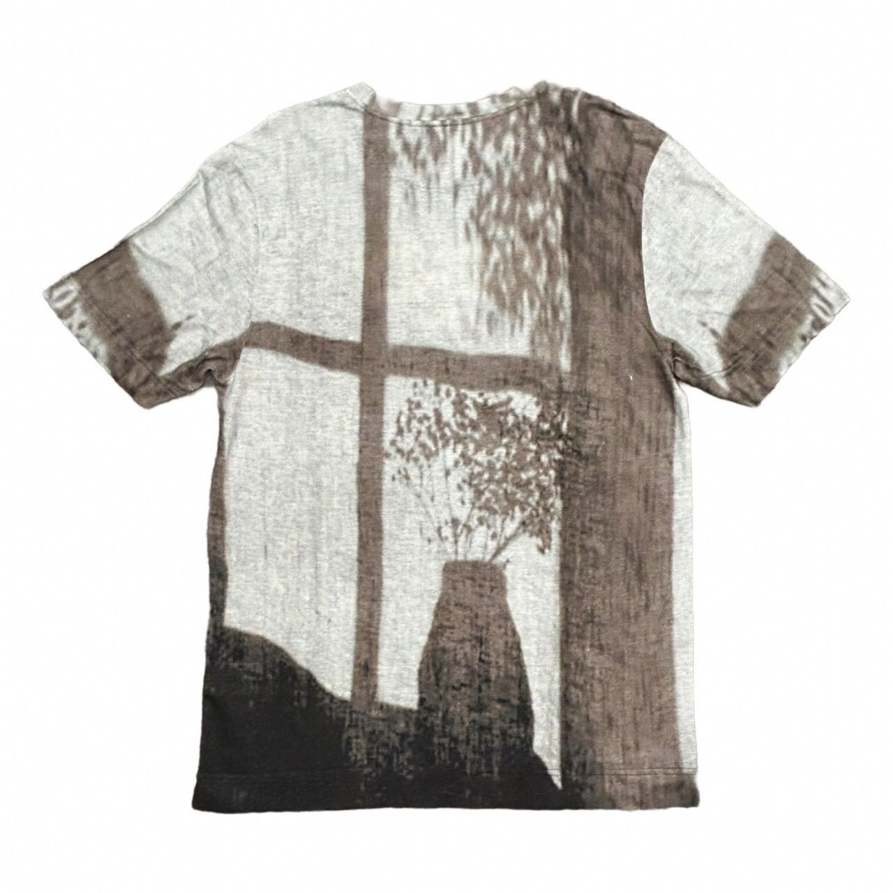 FENDI フェンディ Tシャツ ロゴ エンボス ブラウン XL 麻 グレー 