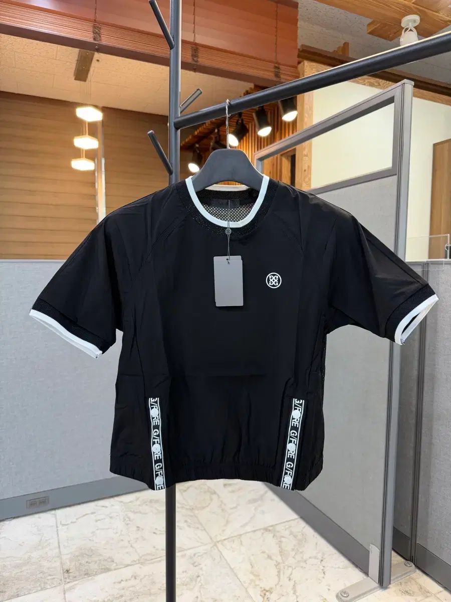 レディース ゴルフ 半袖T ブラック&白 現物