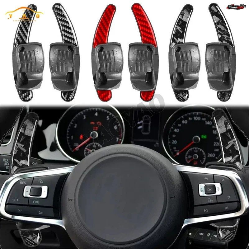 VWゴルフ6 MK6 GTI R シロッコ R20 R36 CC用カーボンファイバー製シフトレバーDSGエクステンションカーパーツ、ステアリングホイールパドル