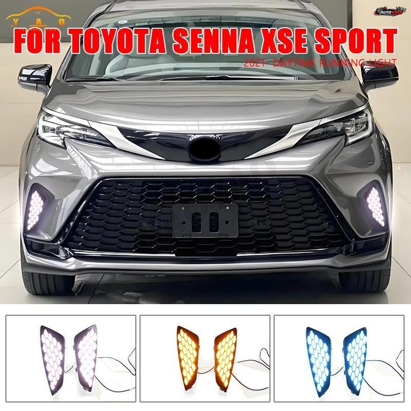 トヨタ シエナ XSE 2021 - 2023 バンパー ドライビング DRL ターンシグナル用 LED デイタイム ランニング ライト フォグランプ