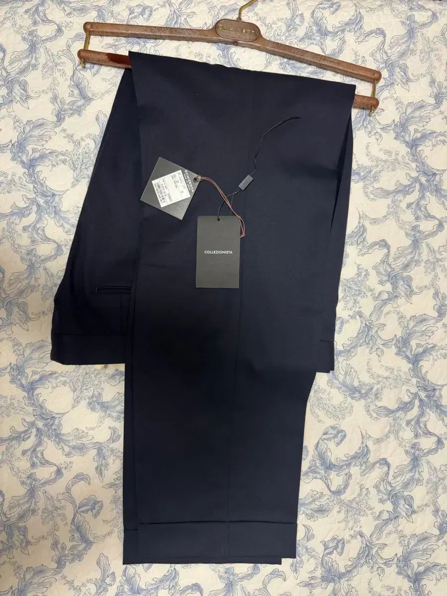越前屋 ウール100% ギャバジン パンツ 2プリーツ ネイビー 50サイズ 出品