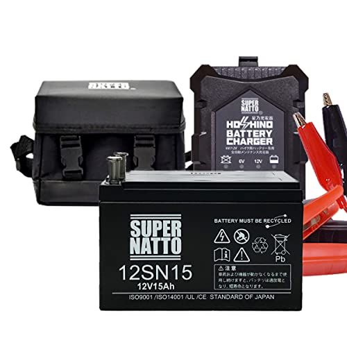 電動リール用バッテリー ST1215（12V15Ah）+ 星乃充電器（6V/12V）＋ 防水キャリーケース セット スーパーナットST1215 マリンパワー ダイワ タフ12000互換（???） など対応 電動リール用バッテリー シーキングS e8905900
