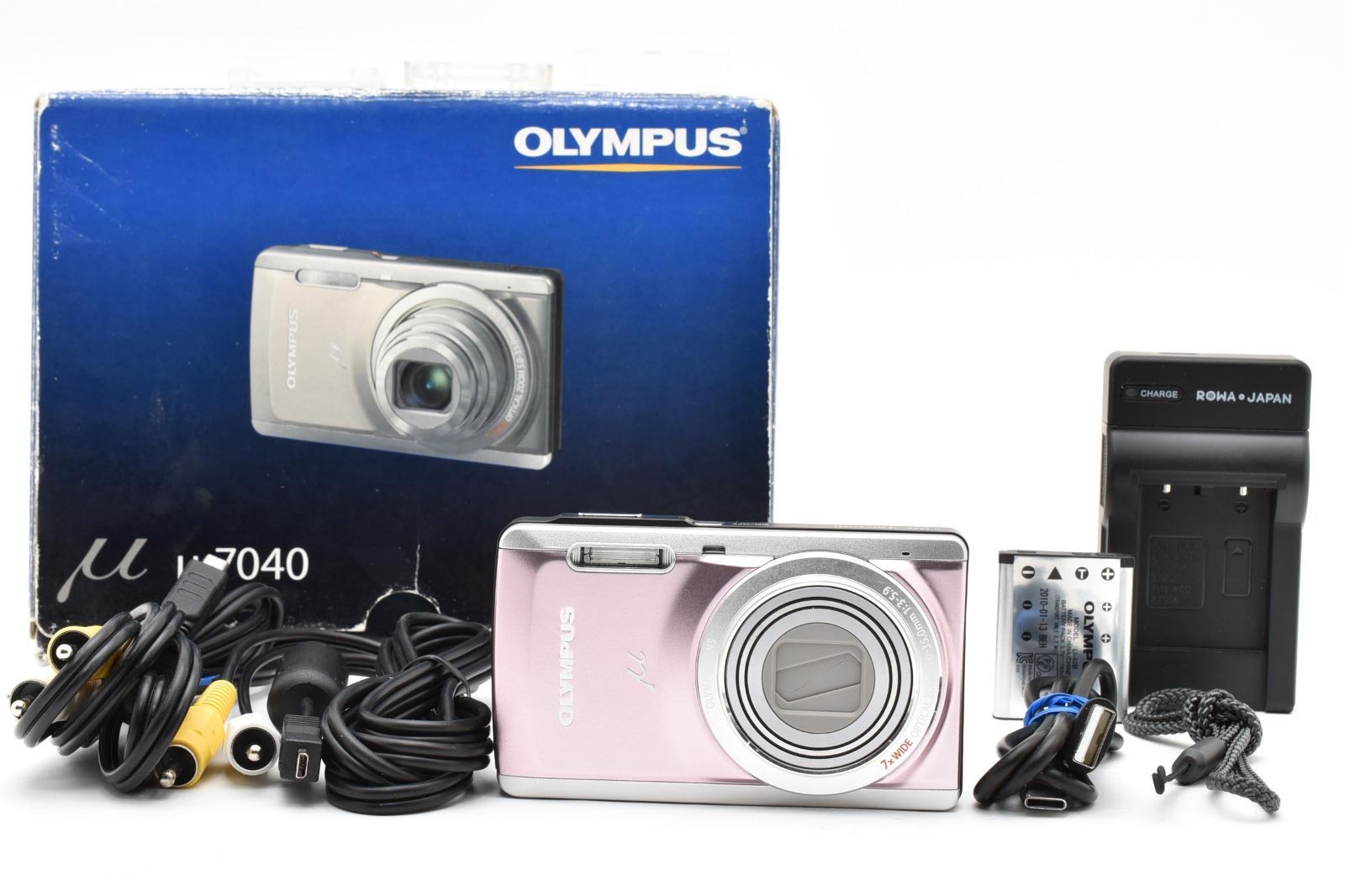 【返品保証】美品｜Olympus オリンパス μ-7040 コンパクトデジタルカメラ ピンク #C260607-03