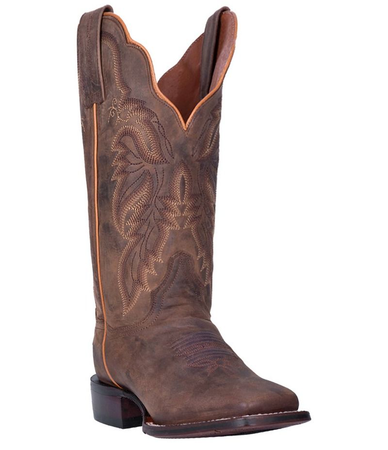 ダンポスト レディース シューズ ブーツ・レインブーツ レザー Dan Post Womens Alexy Leather Square Toe Mid Western Boots Tan タン