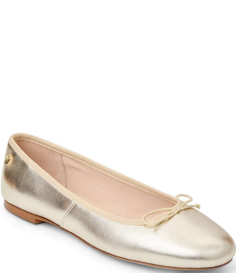 ジャックロジャース レディース シューズ パンプス レザー Jack Rogers Bettie Leather Bow Ballet Flats Jacks Platinum