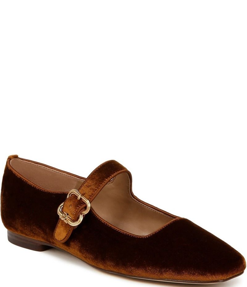 サムエデルマン レディース シューズ パンプス ベルベット Sam Edelman Michaela Velvet Mary Jane Flats Spiced Camel キャメル