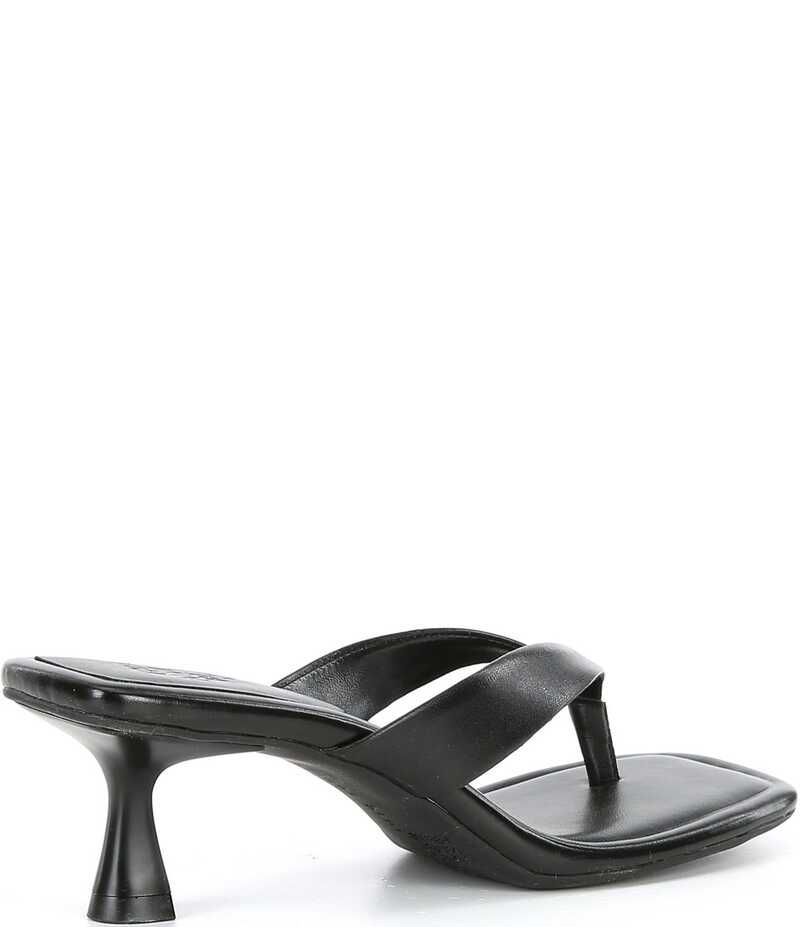 ジャンビニ レディース シューズ ヒール サンダル レザー Gianni Bini Vaga Leather Thong Sandals Black ブラック