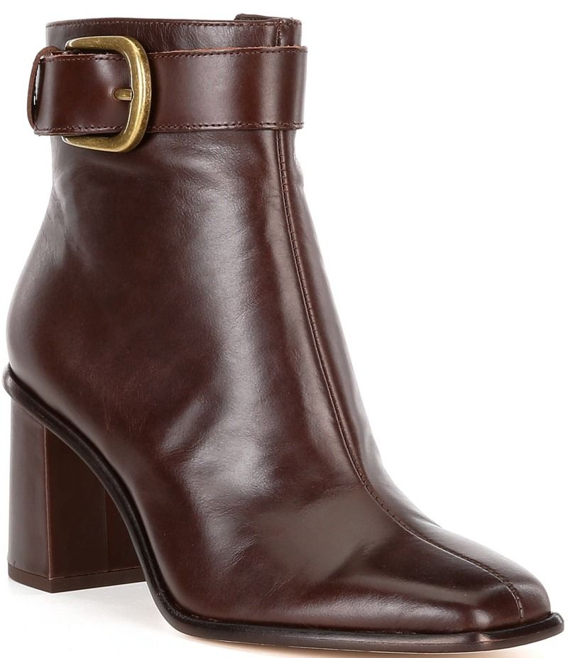 アントニオ メラーニ レディース シューズ ブーツ・レインブーツ レザー Antonio Melani Velma Leather Buckle Dress Booties Ground Coffee