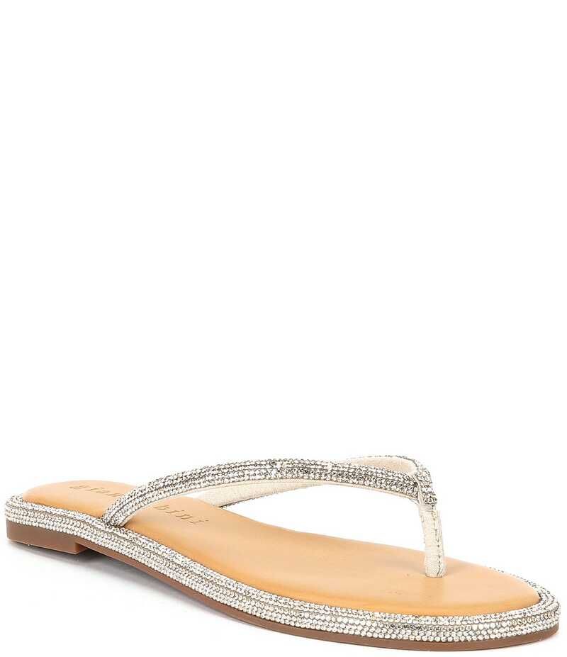 ジャンビニ レディース シューズ サンダル Gianni Bini Betina Bling Embellished Thong Sandals Sand Gold サンド