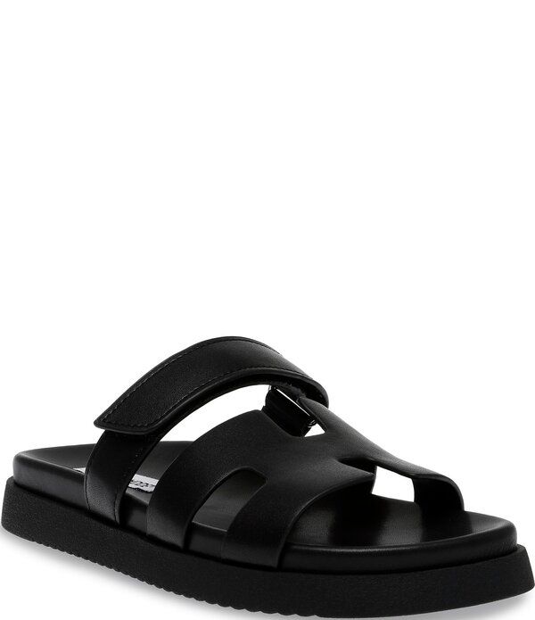 スティーブ マデン レディース シューズ サンダル レザー Steve Madden Mayven Leather Slide Sandals Black ブラック