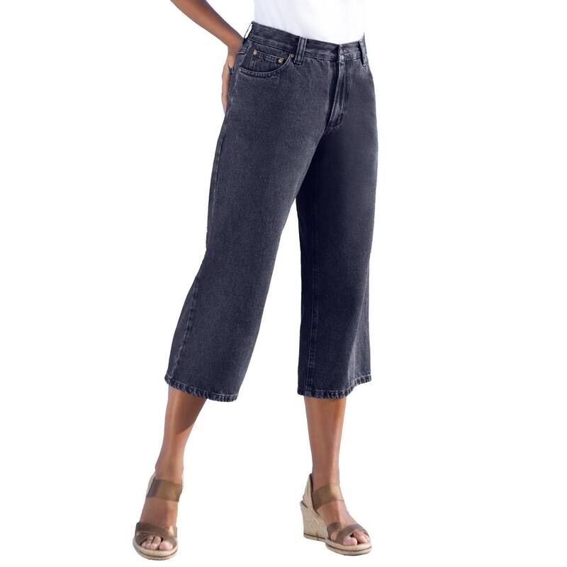 ウーマン ウィズイン レディース ボトムス カジュアルパンツ プラスサイズ デニム キャップ Woman Within Plusize Perfect 5Pocket BackElastic Deni