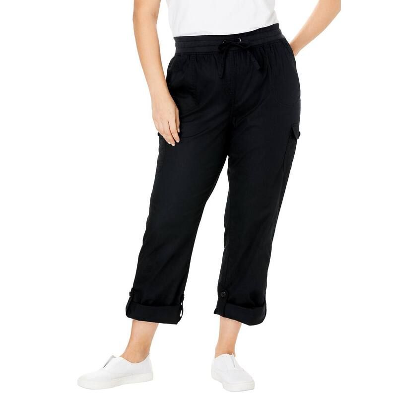 ウーマン ウィズイン レディース ボトムス カジュアルパンツ カーゴパンツ プラスサイズ キャップ Woman Within Plusize Convertiblength Cargo PantCap