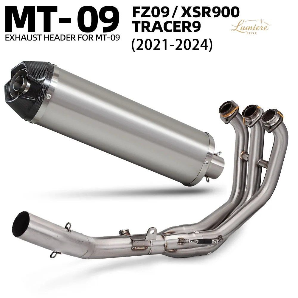 MT09SP エキゾーストシステム ヤマハ MT09 FZ09 XSR900 TRACER 9/GT 2021-2024 オートバイ用エキゾーストキット ヘッダー チューブ インデ