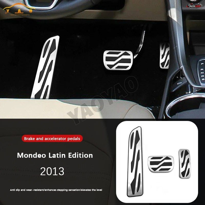 アルミニウム製自動車用燃料アクセルペダルカバーパッド（2013年式モンデオ ラテンエディション用）ペダルパッドカバーアクセサリー