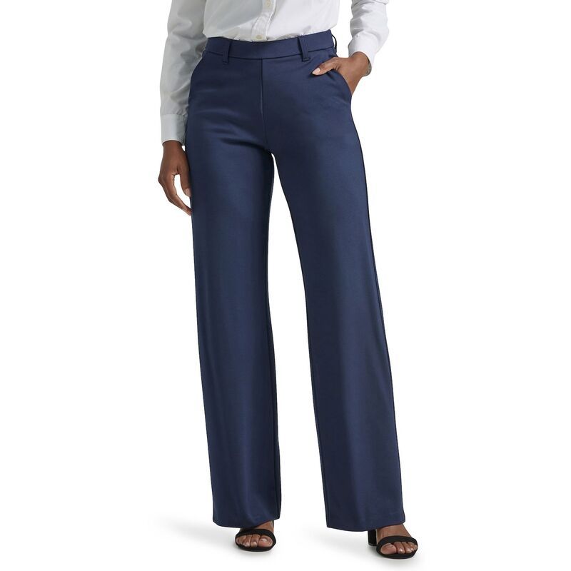 リー レディース ボトムス カジュアルパンツ ワイドレッグ Womens Lee Ultra Lux Comfort Any Wear Wide Leg PullOn Pants Navy ネイビー