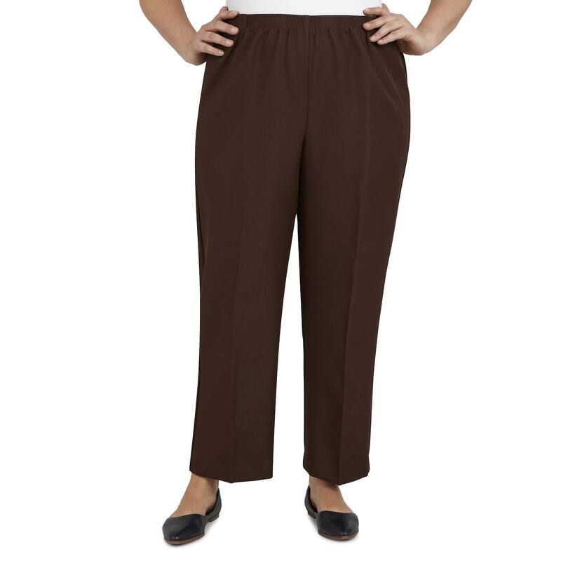アルフレッド ダナー レディース ボトムス カジュアルパンツ プラスサイズ Plusize Alfredunner PullOn StraightLeg Pants Brown ブラウン