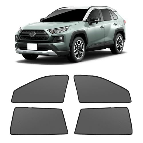 新型 RAV4 50系 メッシュカーテン マグネット式 遮光 換気 サイドバイザー 車用 RAV4 MXAA5# AXAH5# サンシェード 車種専用設計 虫除け 折り畳み式 日除け アクセサリー カスタム パーツ 4枚as