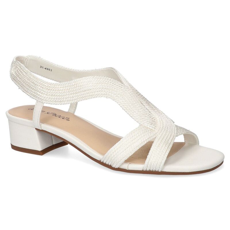 イージーストリート レディース シューズ サンダル ヒール Easy Street Festival Block Heel Womens Woven Sandals White Woven ホワイト