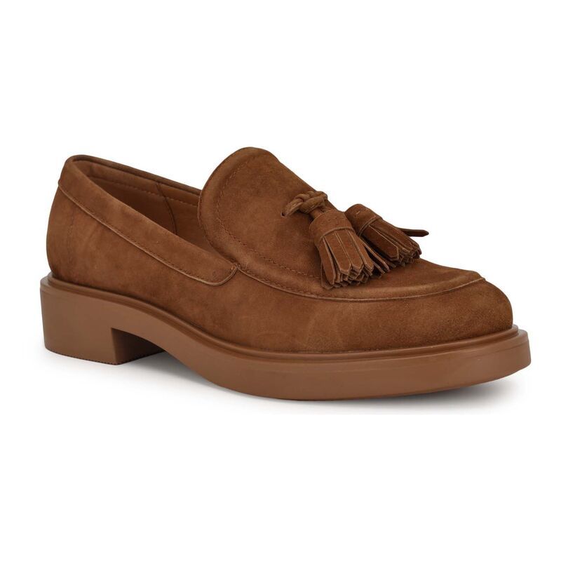 ナインウェスト レディース シューズ スリッポン・ローファー Nine West Roker SlipOn Round Toe Womens Casualoafers Cognac Suede