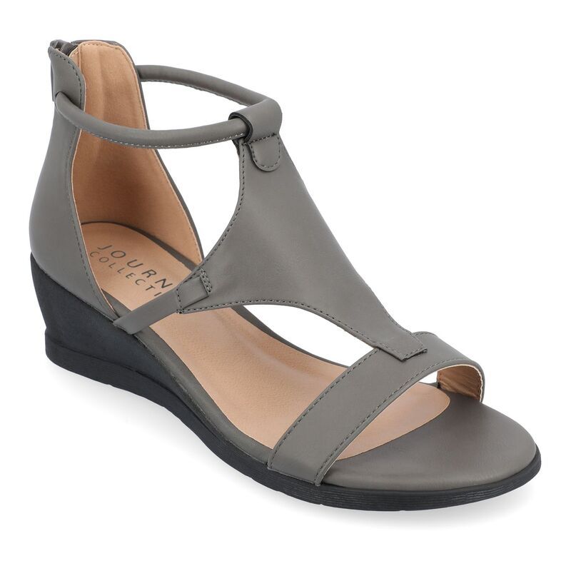 ジュルネ コレクション レディース シューズ サンダル Journee Collection Trayle Womens Wedge Sandals Gray グレー