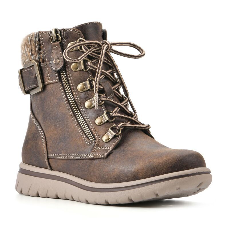 クリフバイホワイトマウンテン レディース シューズ ブーツ・レインブーツ Cliffs by White Mountain Hearty Womens Combat Boots Brown ブラウン