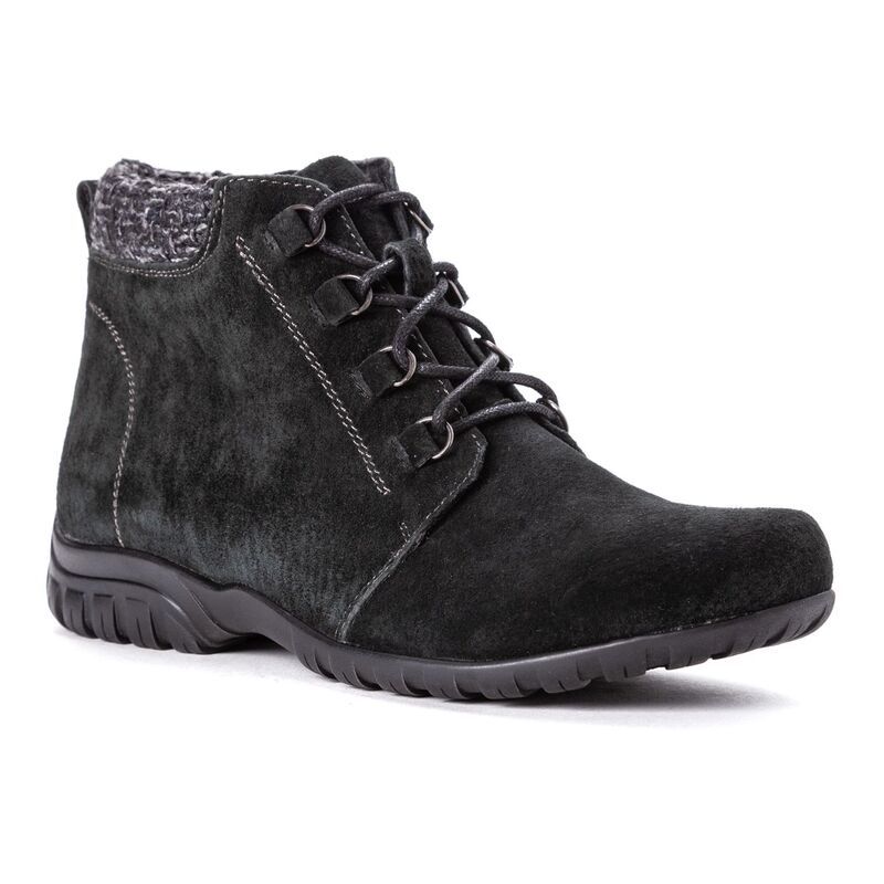 プロペット レディース シューズ ブーツ・レインブーツ アンクル Propet Delaney Womens Wateresistant Ankle Boots Black Suede ブラック