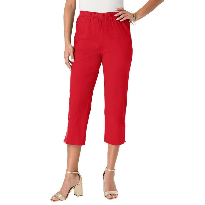 ロアマンズ レディース ボトムス カジュアルパンツ プラスサイズ プチ キャップ Roamans Womens Plusize Petite Comfort Stretch Capri Jean Vi