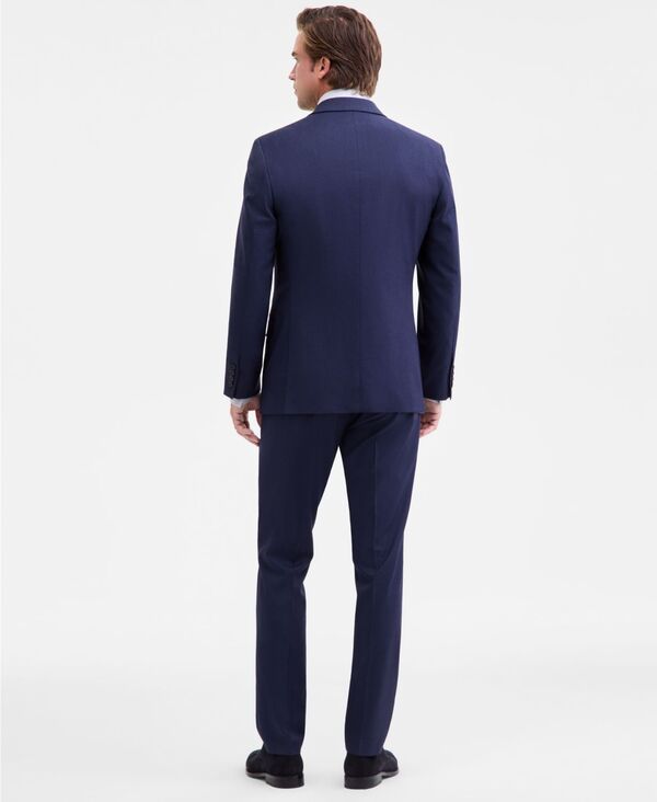 ダナ キャラン ニューヨーク メンズ トップス ベスト DKNY Mens ModernFit Vested Nested Suit Navy Sharkskin ネイビー