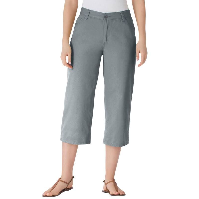 ウーマン ウィズイン レディース ボトムス カジュアルパンツ プラスサイズ デニム キャップ Woman Within Plusize Perfect 5Pocket BackElastic Deni