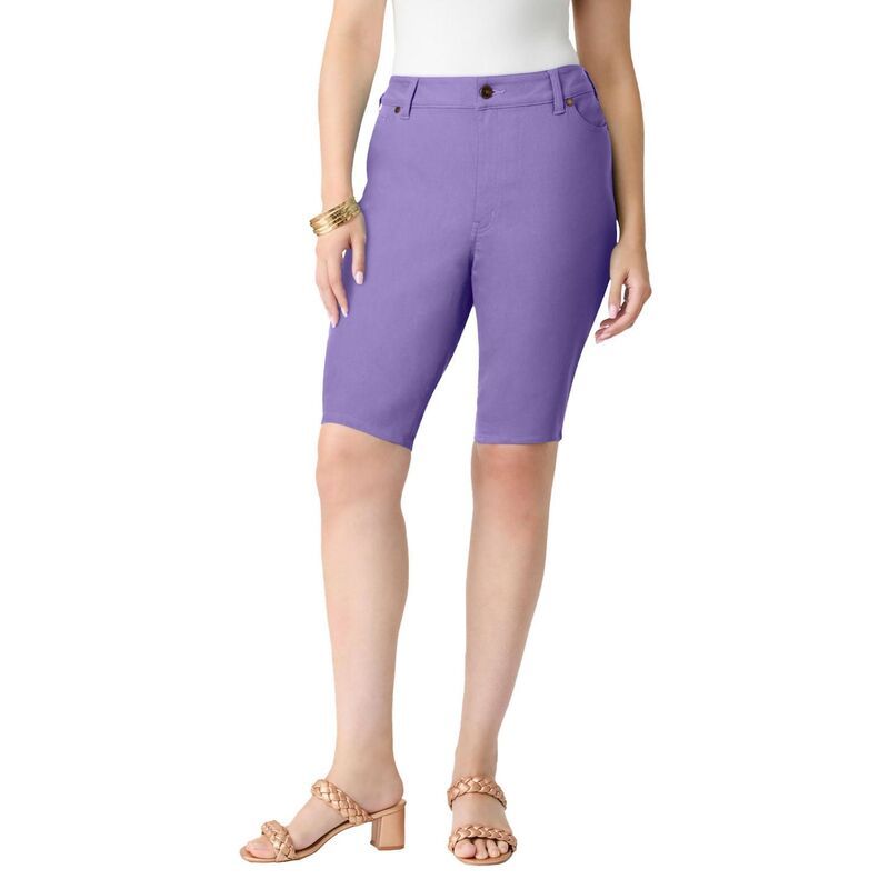 ロアマンズ レディース ボトムス ハーフパンツ・ショーツ プラスサイズ Roamans Womens Plusize Classic Stretch Bermuda Short Vintage Lav