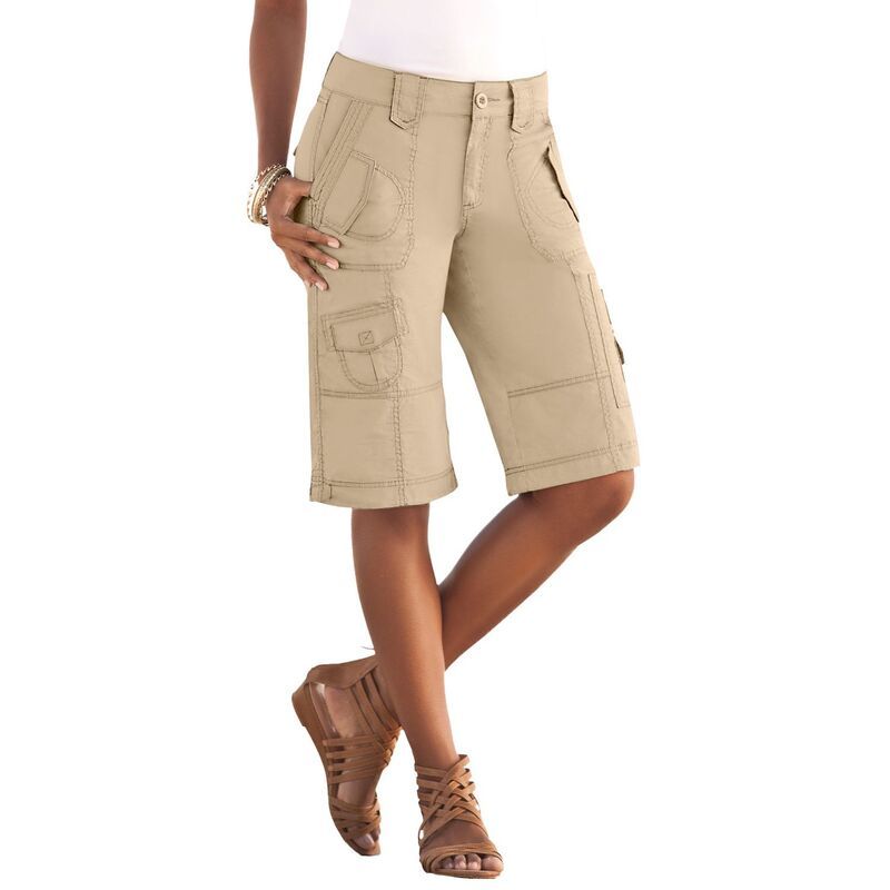 ロアマンズ レディース ボトムス ハーフパンツ・ショーツ プラスサイズ ショートパンツ Roamans Womens Plusize Cargo Shortsandy Beige ベージュ