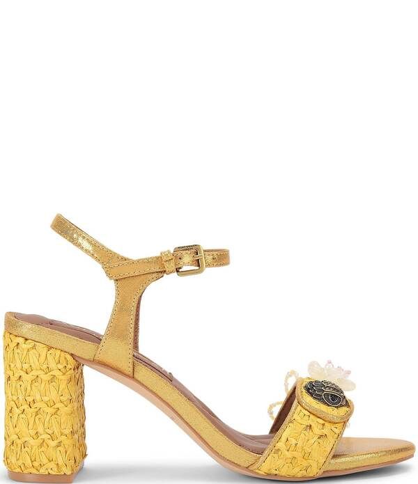 カートジェイガーロンドン レディース シューズ ヒール サンダル ロゴ Kurt Geiger London Kensington Langley Raffia Logo Dressandals Da