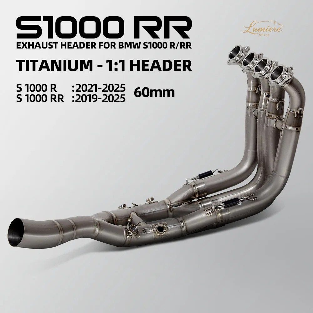 S1000R エキゾーストマニホールド BMW S1000RR 19-26 19-24 M1000R 21-26 S1000/M1000 RR/R オートバイ用ヘッダーチューブ 60mm