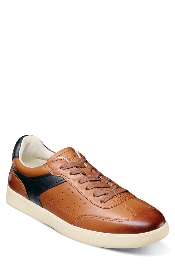 フローシャイム メンズ シューズ スニーカー レザー Florsheim Pace TToe Low Top Leather Sneaker Cognac Multi マルチカラー