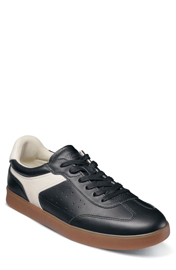 フローシャイム メンズ シューズ スニーカー レザー Florsheim Pace TToe Low Top Leather Sneaker Black Multi ブラック