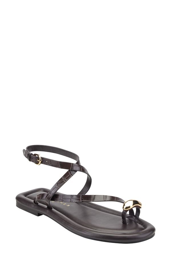マーク・フィッシャー レディース シューズ サンダル Marc Fisher LTD Gynnie Strappy Sandal Dark Brown ブラウン