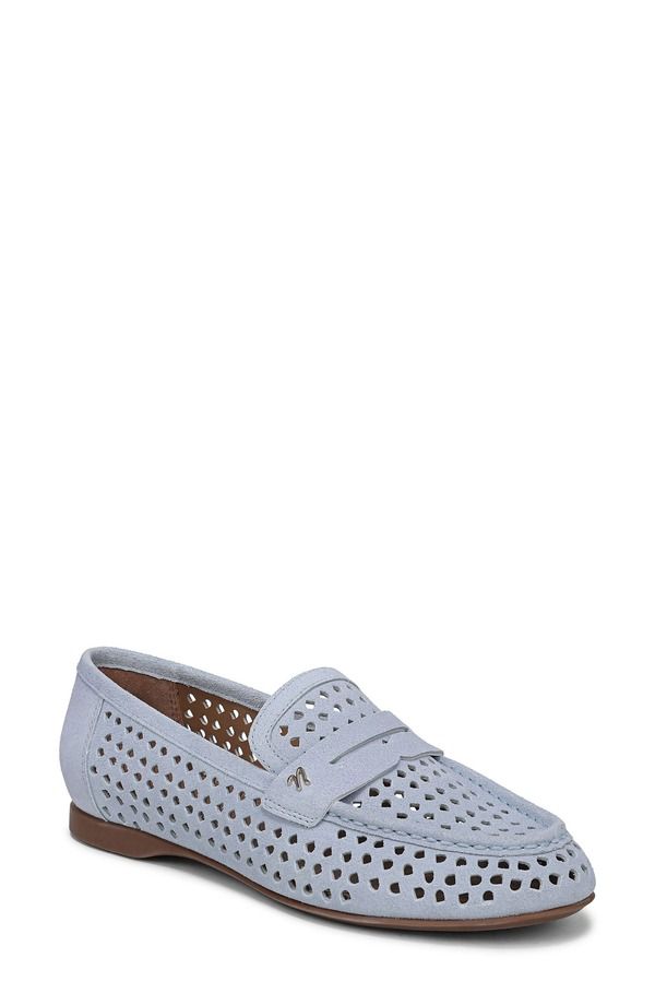 ナチュライザー レディース シューズ ブーツ・レインブーツ ローファー Naturalizer Bloom Perforated Penny Loafer Ice Blue ブルー