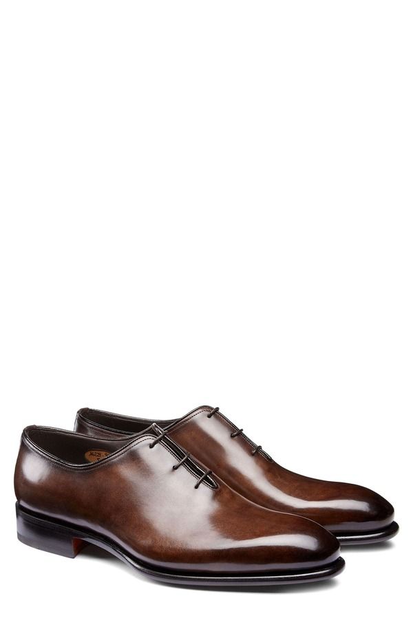 サントーニ メンズ シューズ オックスフォード Santoni People Plain Toe Oxfordark Brown ブラウン