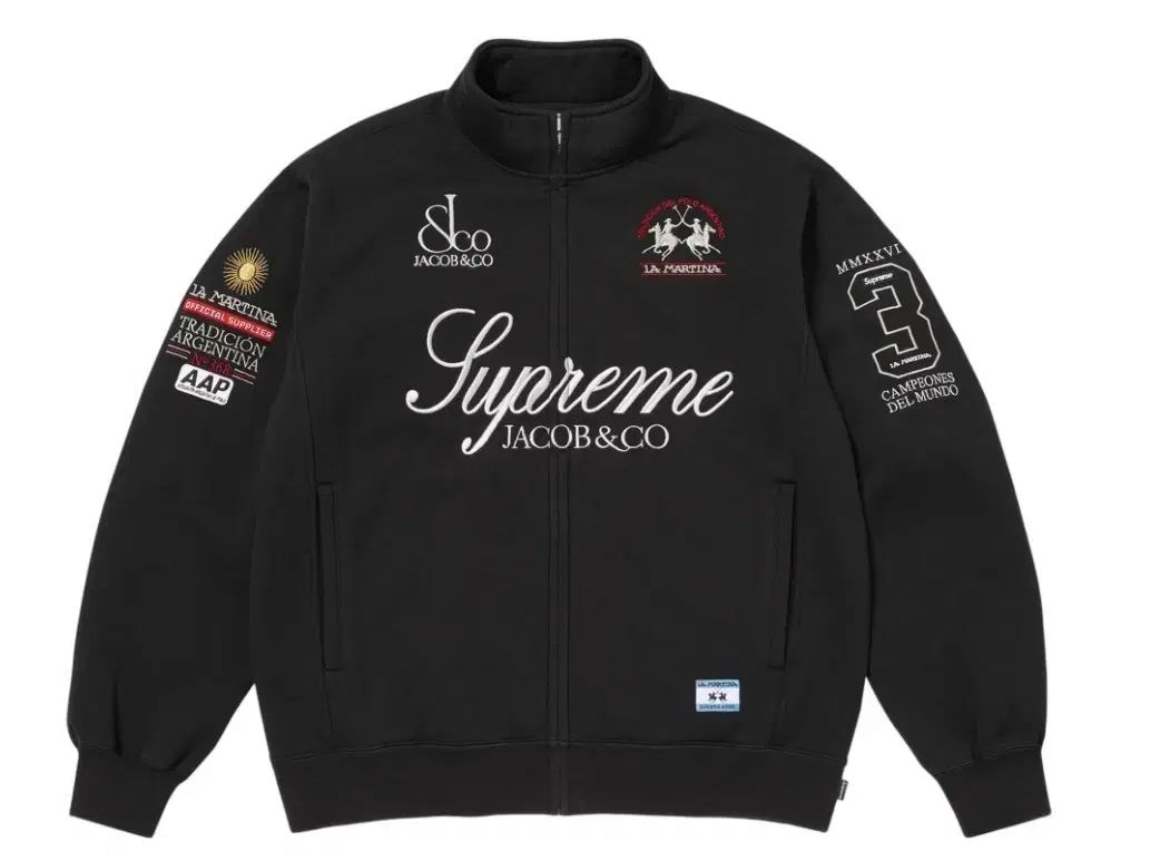 Supreme x La Martina x Jacob & Co ジップアップ スウェットシャツ ブラック