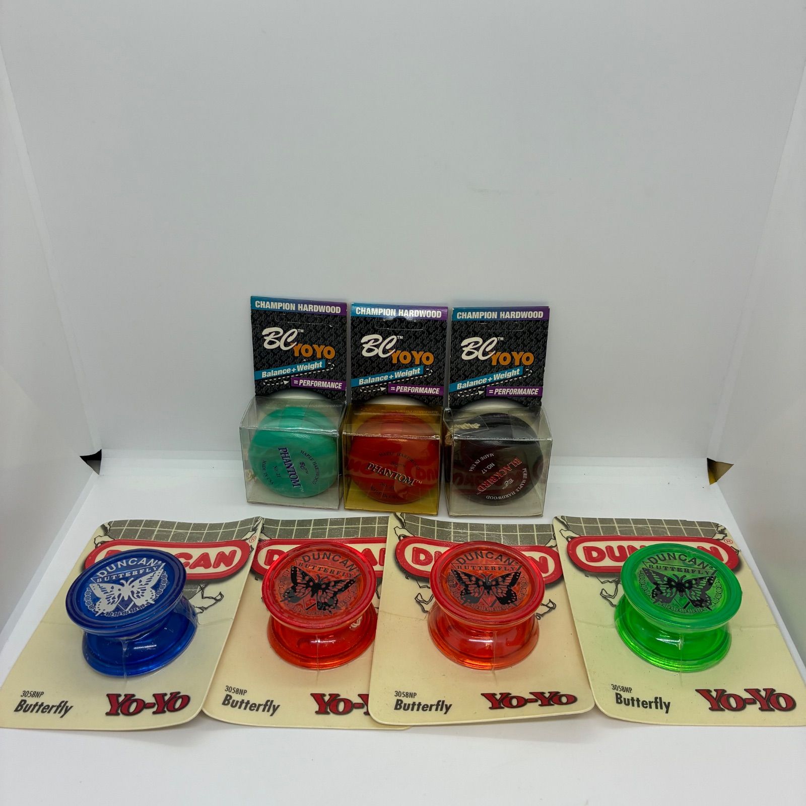 未使用品】レトロヨーヨー7個セット『BC YOYO（木製）』『DUNCAN YO-YO