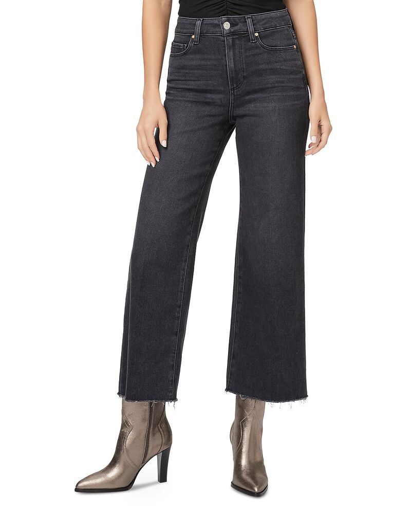 ペイジ レディース ボトムス デニムパンツ ワイドレッグ アンクル ジーンズ PAIGE Anessa High Rise Wide Leg Ankle Jeans Black Lotus ブラック