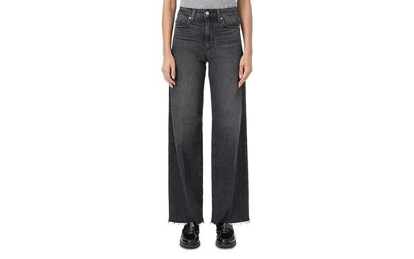 ペイジ レディース ボトムス デニムパンツ ワイドレッグ ジーンズ PAIGE Anessa High Rise Wide Leg Jeans in Viper Black Distressed Vi