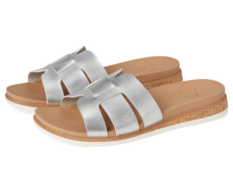 スケッチャーズ レディース シューズ サンダル BOBS from SKECHERS Desert Kiss Low Peak Look Silver シルバー
